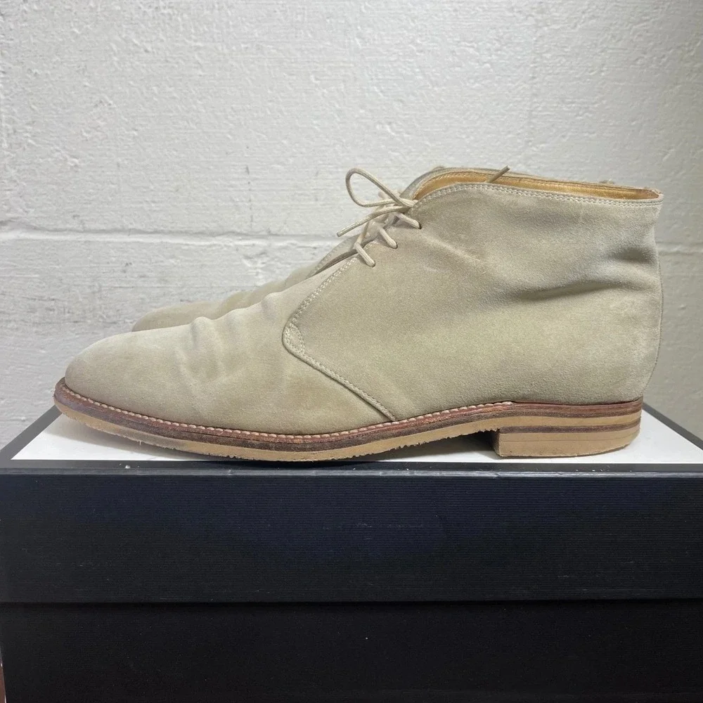 Gravati 14444 Chukka Ankle Boots Beige Suede Lace up Men's 12 M Made In Italy